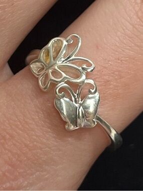 Sterling silver butterfly ring. Stamped 925